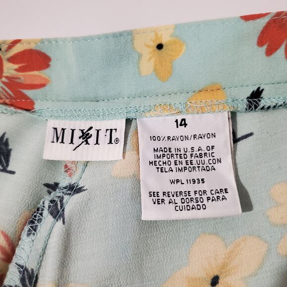 Mixit Vtg 90s Y2K Shell Button Front Floral Maxi Skirt Size 14 Cottage Fairy - Picture 7 of 9